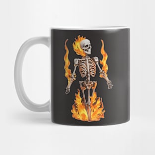 skeleton with fire Mug